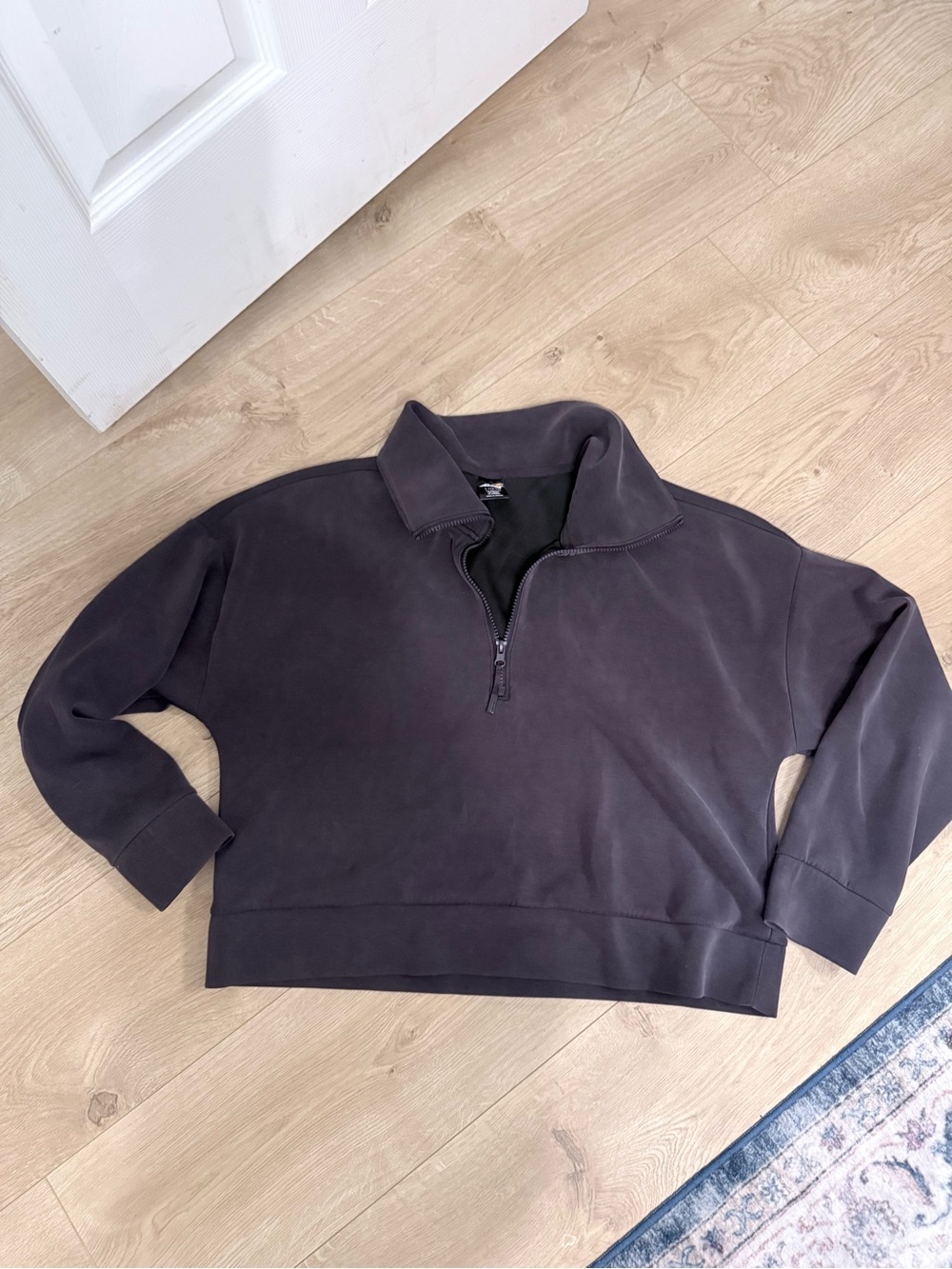 Avia Charcoal Quarter-Zip Cowl Neck Pullover
